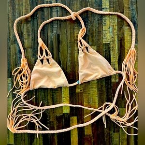 Acacia peach bikini tie top